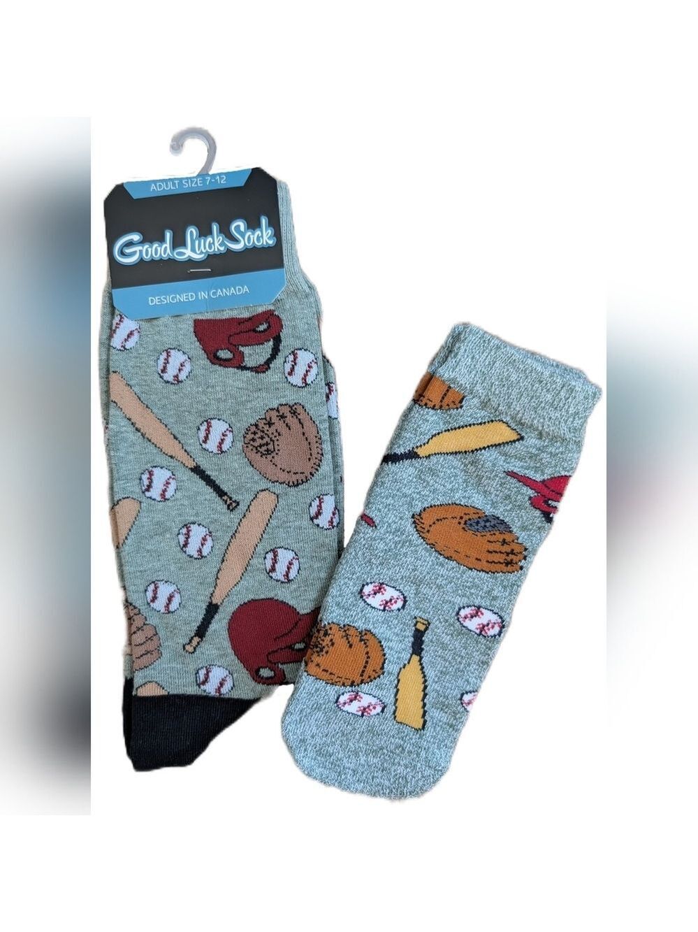 🇨🇦 Good Luck‎ Sock Dad/Toddler Matching Baseball Design Socks